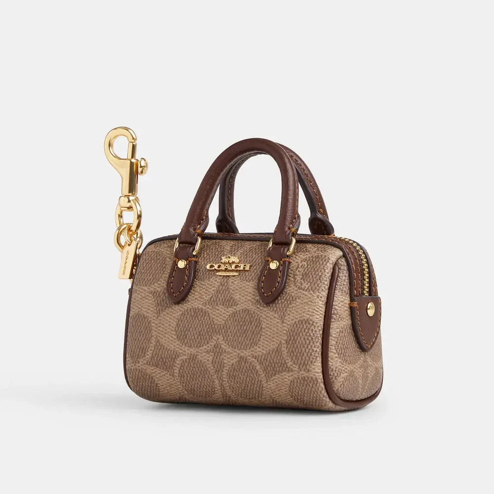 Coach Mini Rowan Bag Charm In Signature Canvas - Picture 2 of 10